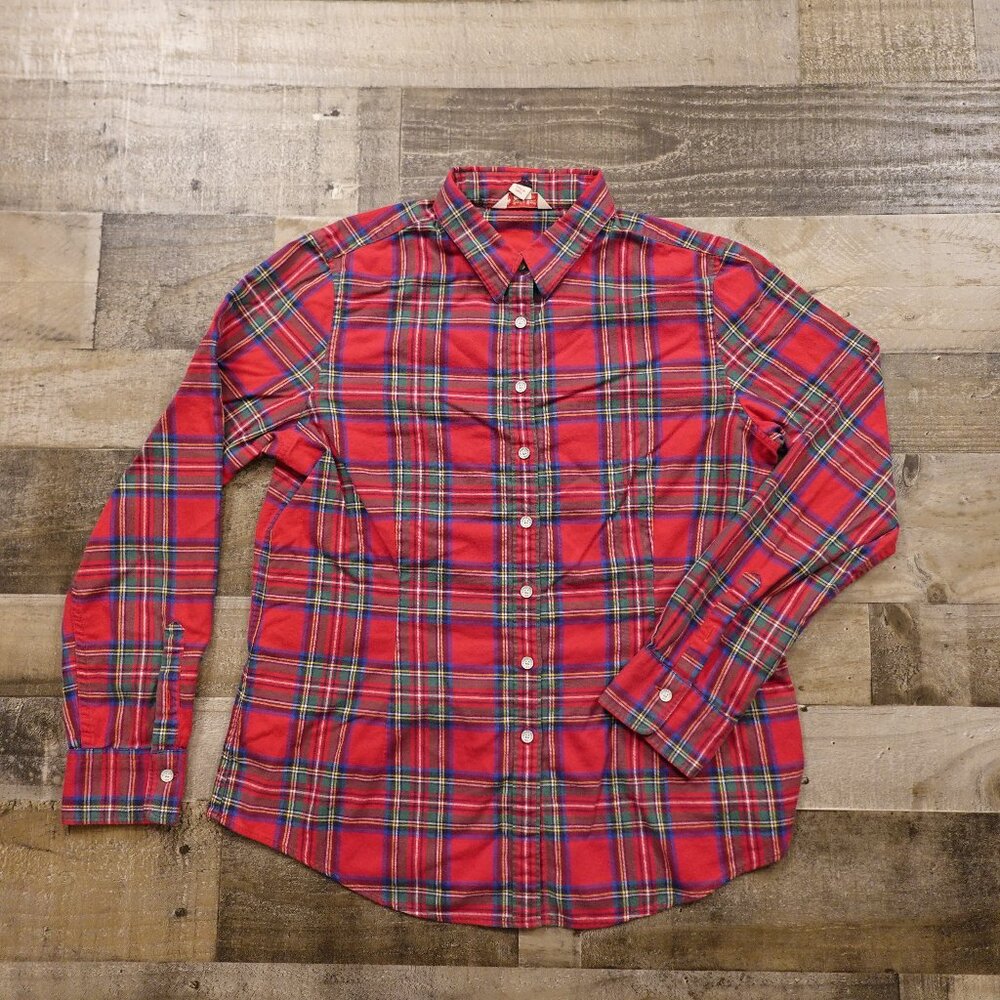 Brooks Brothers Red Fleece Tartan Plaid Flannel Shirt - Women's Size 14